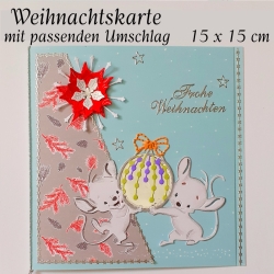 Weihnachtskarte frohe Weihnachten Festtag-Karte für Kinder süß