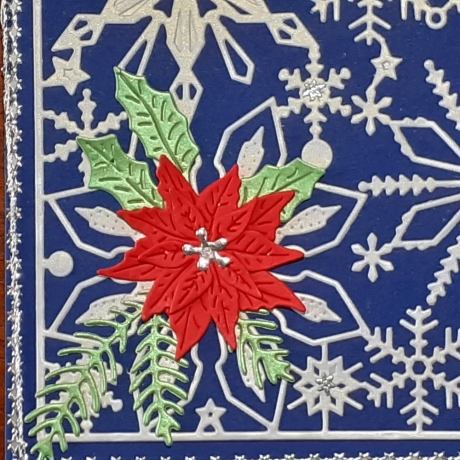 Weihnachtskarte frohe Weihnachten Festtags-Karte Blau-Silber 