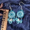 Ohrringe hängend, handgemacht, boho Ohrhänger in Himmelblau