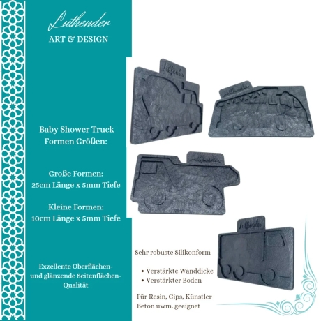 Baby Shower Silikonform Truck Formen, verschiedenen Varianten
