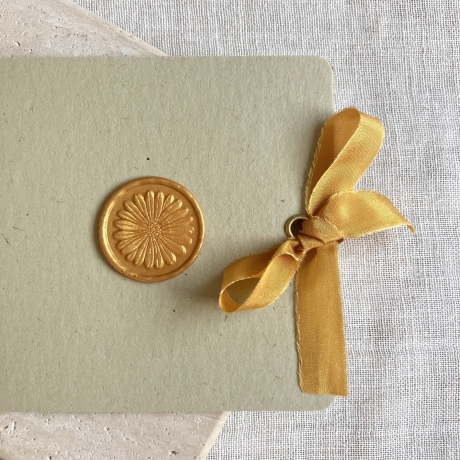 Sunflower • Quadratische Klappkarte mit Seidenband & Umschlag