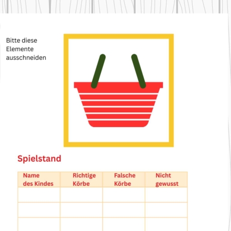 Interaktives Lebensmittel-Körbe-Spiel für Kinder 120 Lebensmittel