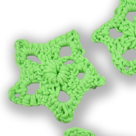 5er-Set XL Häkelsterne „Glow in the Dark“ – Handgefertigt (9 cm)