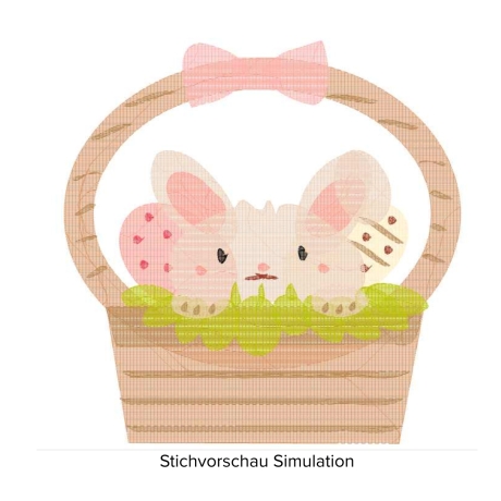 Stickdatei Häschen im Osterkörbchen 10 x 10 cm 17 Dateien