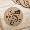gravierter Korkuntersetzer Her King