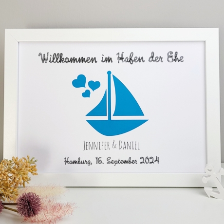 personalisiertes Geldgeschenk - Ehehafen - zur Hochzeit
