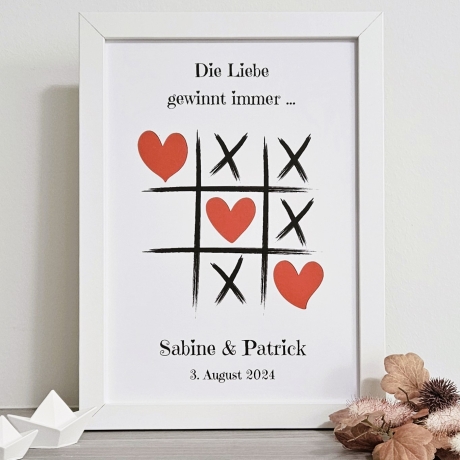 personalisiertes Geldgeschenk - Tic Tac Toe - zur Hochzeit