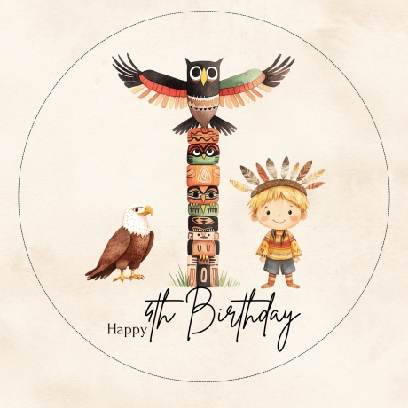 Individuelle Tortenaufleger – Fondantpapier - Indianer