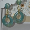 Handgefertigte Polymer Clay Ohrringe – Edle Apatit-Optik