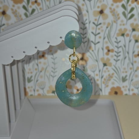 Handgefertigte Polymer Clay Ohrringe – Edle Apatit-Optik