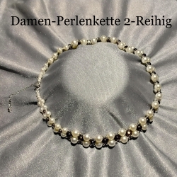Kette Halskette Perlenkette 2-Reihige Damenkette Schmuck Lila