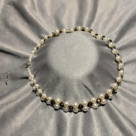 Kette Halskette Perlenkette 2-Reihige Damenkette Schmuck Lila