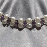 Kette Halskette Perlenkette 2-Reihige Damenkette Schmuck Lila