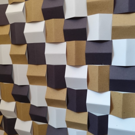 Modernes geometrisches Wandbild - 3D Papierkunst - 50 x 50 cm