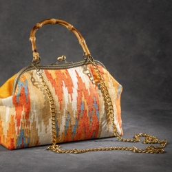 Handgemachte  Tasche – Orange/Rosa Ikat-Muster