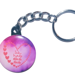 Liebesspruch Schlüsselanhänger 25 mm Kette