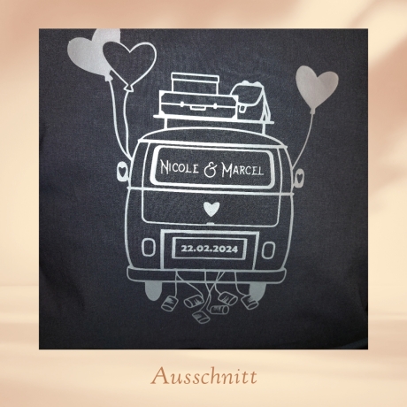 Hochzeitskissen - Camper personalisierbar (1- oder 2-teilig)