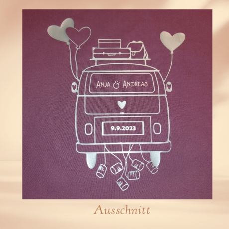 Hochzeitskissen - Camper personalisierbar (1- oder 2-teilig)