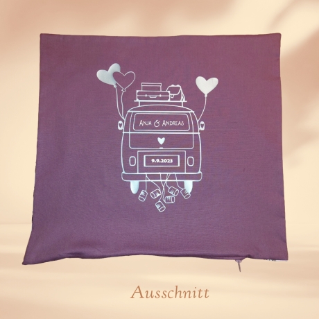 Hochzeitskissen - Camper personalisierbar (1- oder 2-teilig)