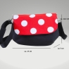 kleine Umhängetasche Damen/Clutch/Handtasche/Punkte/schwarz rot