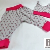 Babyset Hose und Mütze Flamingo grau pink Gr. 62/68