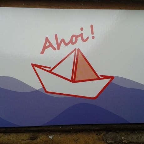 Postkarte Papierschiffchen ahoi Segeln Seefahrt