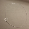 ♥♥ Gehämmertes Herz Kette seitlich 925 Silber ♥♥