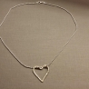 Gehämmertes Herz mit Kugelkette 925 Silber