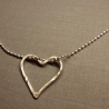 Gehämmertes Herz mit Kugelkette 925 Silber