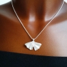 SET Ginko Blatt Anhänger & Ohrstecker Kette 925 Silber