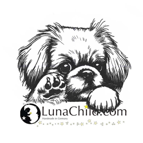 Stickdatei Pekinese Axel Hund realistisch Lunachild