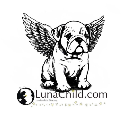Stickdatei Englische Bulldogge mit Flügel Linus Hund