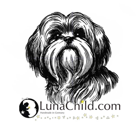 Stickdatei Shih Tzu Lilo Hund Schleife realistisch