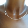 Gehämmerte Love Infinity Kette seitlich 925 Silber