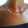 Gehämmerte Love Infinity Kette seitlich 925 Silber