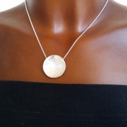 Gehämmerte Silberschale mit Kette 925 Silber