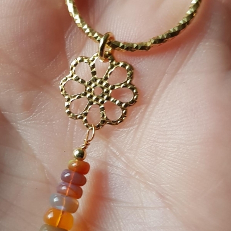 OPAL kette, 925 Silber/vergoldet, Vermeil, Welo, Collier