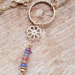 OPAL kette, 925 Silber/vergoldet, Vermeil, Welo, Collier