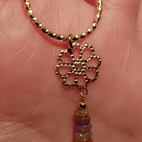 OPAL kette, 925 Silber/vergoldet, Vermeil, Welo, Collier