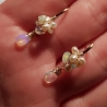 äthiopischer OPAL und Perlen, Ohrringe, Hochzeit, goldfill