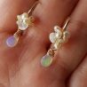 äthiopischer OPAL und Perlen, Ohrringe, Hochzeit, goldfill