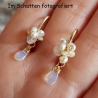 äthiopischer OPAL und Perlen, Ohrringe, Hochzeit, goldfill