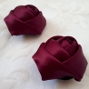 Schuhclips Lila Aubergine Stoffblüten elegant Lilas