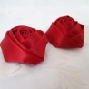 Schuhclips Rot Satinblumen Blüten für Schuhe Cléo