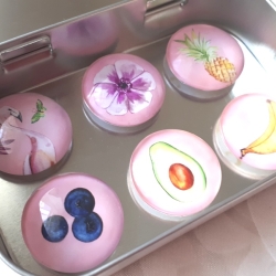 Magnete 6er exotische Früchte Bananen Avocado Ananas