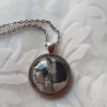 Kette Cabochon Anhänger Frau Belle Vintage Stil