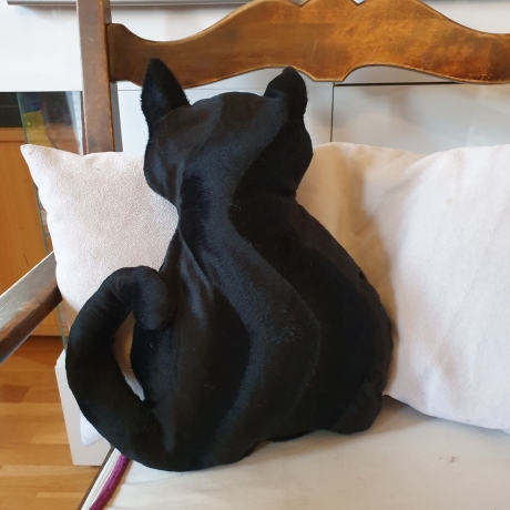 kleiner schwarzer Kater, Kuschelkissen für Katzenliebhaber