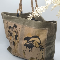 Leinentasche mit Japanmotiv