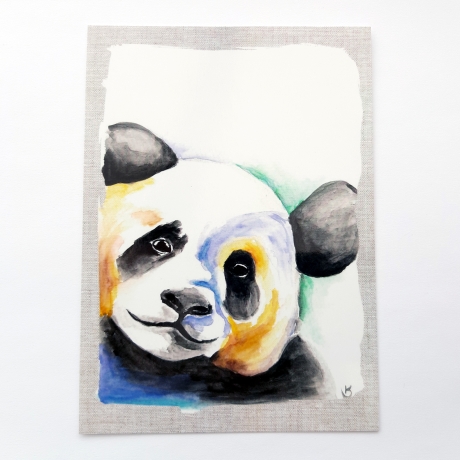 Aquarell Kunstdruck Postkarte *Panda*