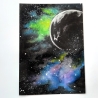 Aquarell Kunstdruck Postkarte *Mond*